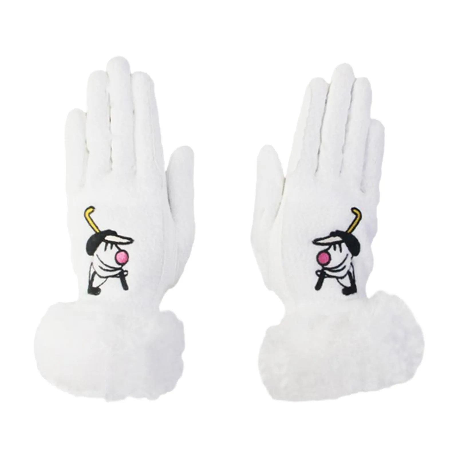 1 Pair of Golf Gloves Winter Training Gloves Mitts for Fishing Biking Hiking White 19