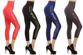 Activewear Fleece Stretch Capri Leggings