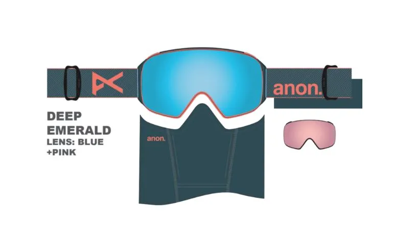 Anon M4 Cylindrical Snow Goggles   Bonus Lens   MFI® Face Mask