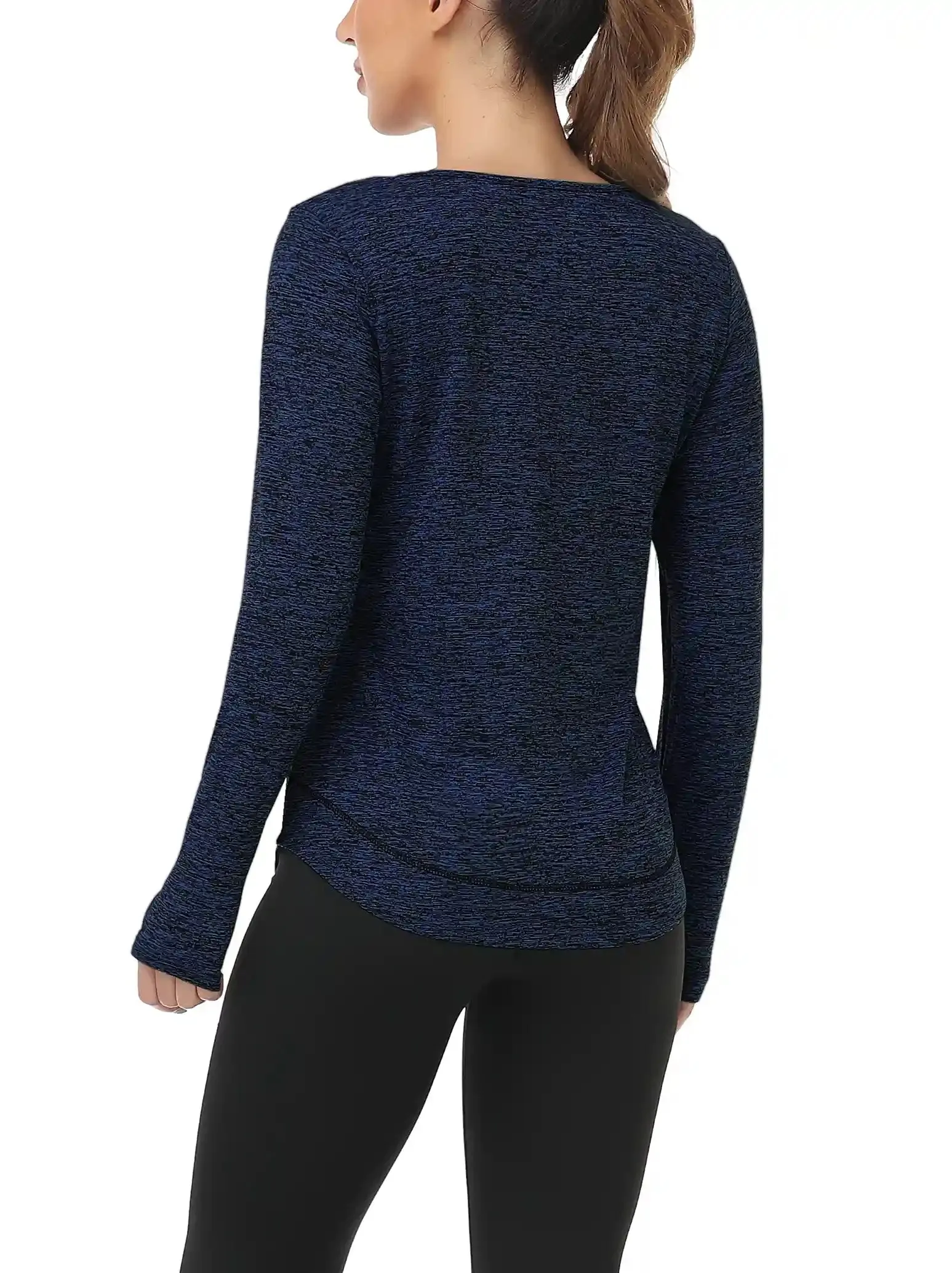 Basic Crew-neck Long-sleeve Thermal Tops for Women