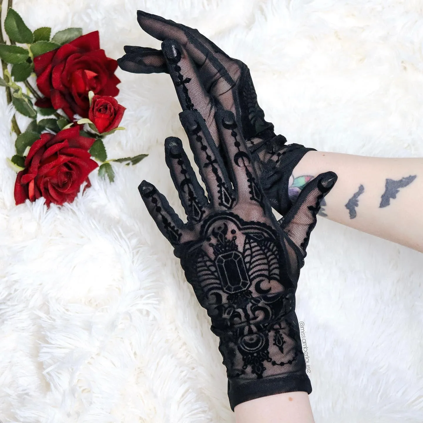 Bejewelled Bat Gloves