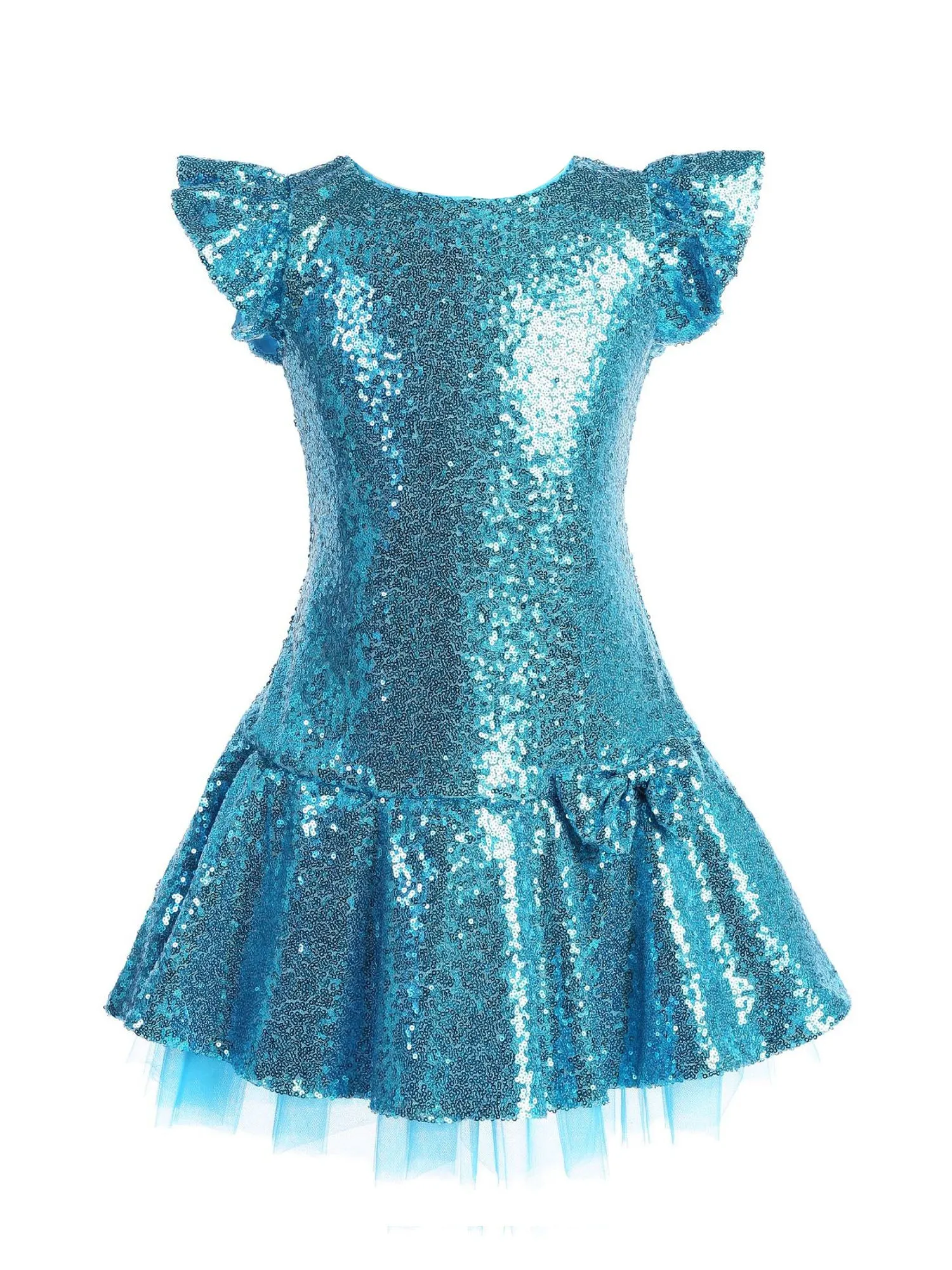 Big Girl Multi Color Sequin Ruffle Tutu Junior Bridesmaid Dress Plus Size 18.5-20.5