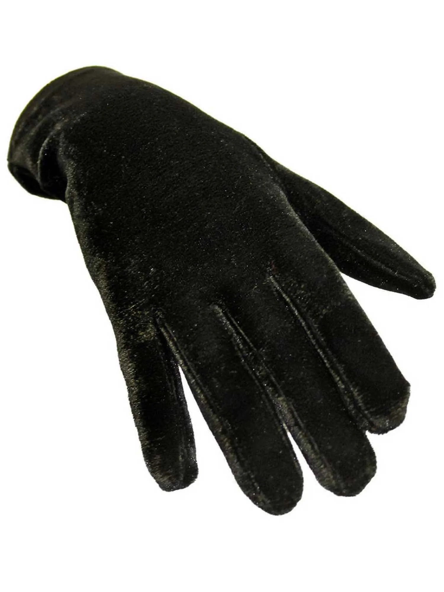 Black Velvet Wrist Length Womens Gloves