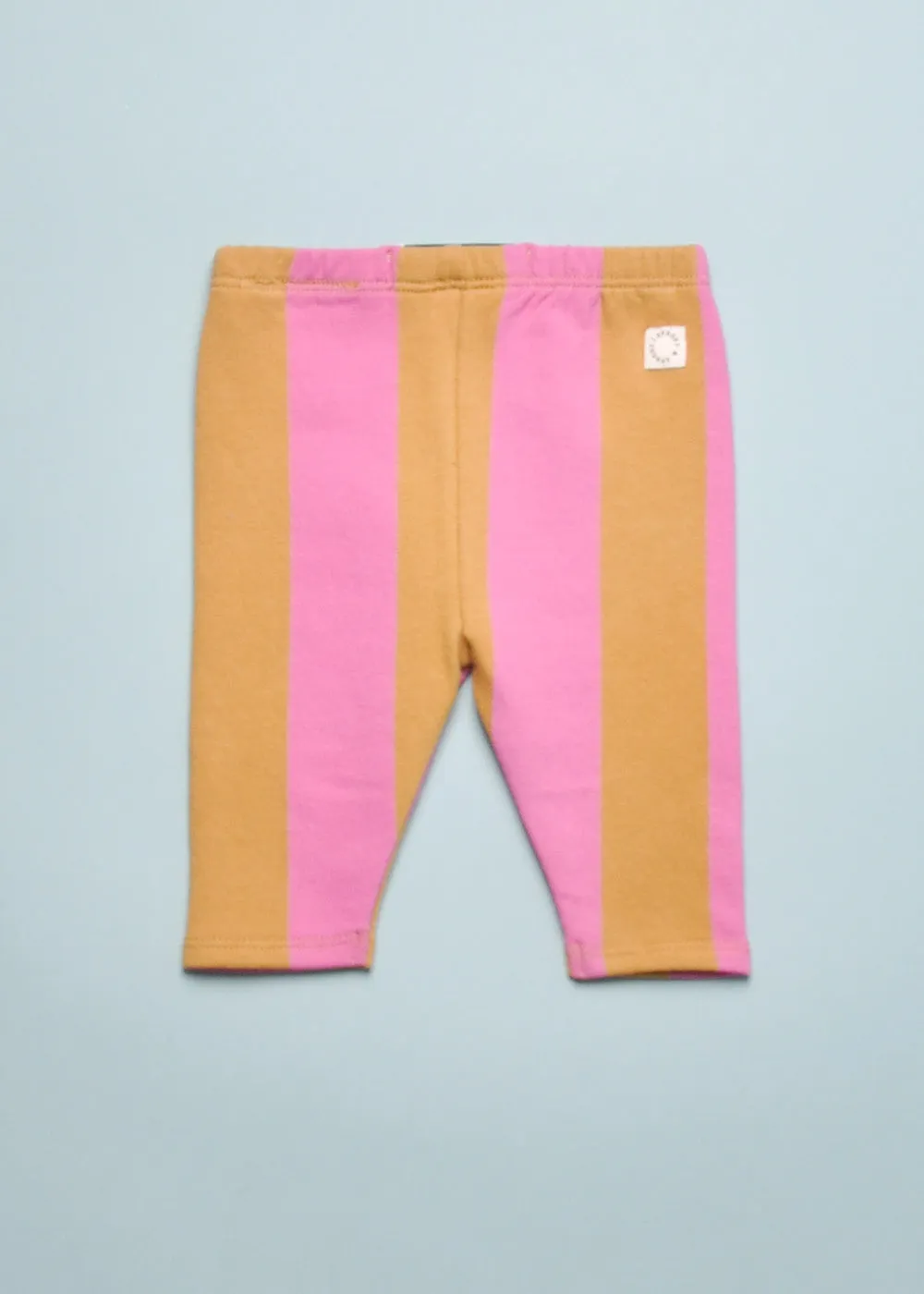 BLOCK STRIPE LEGGINGS - PINK/MUSTARD