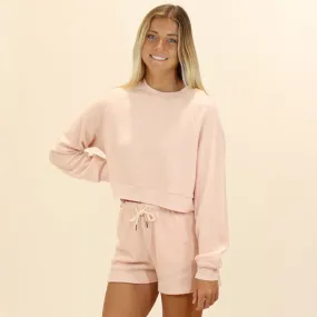 Brushed Fleece Long Sleeve Crop Top