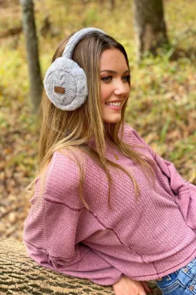 Cable Knit Faux Fur Ear Muffs