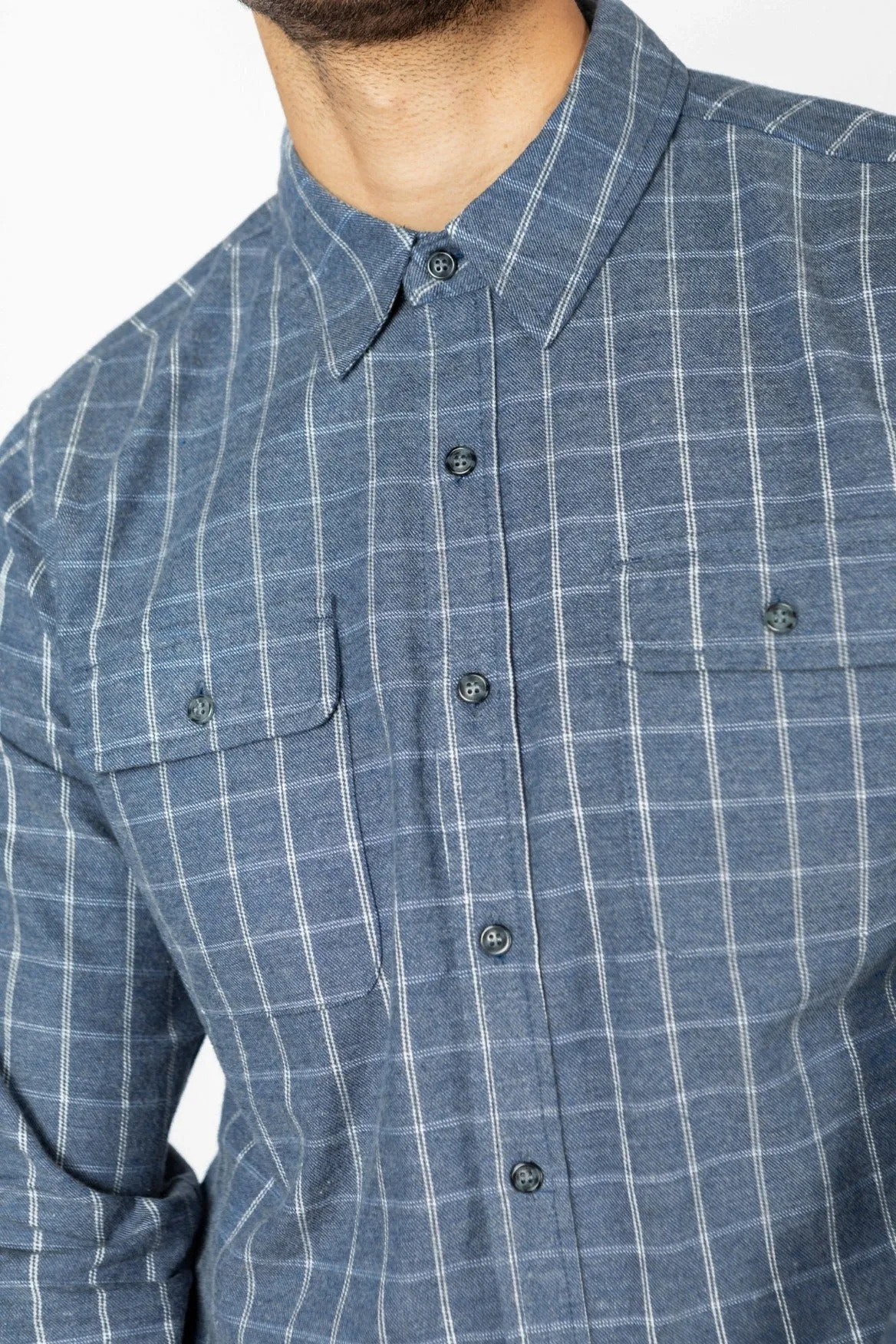 Cole Slim Shirt / Navy Windowpane