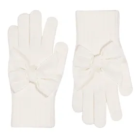 Condor Cream gloves with velvet bow