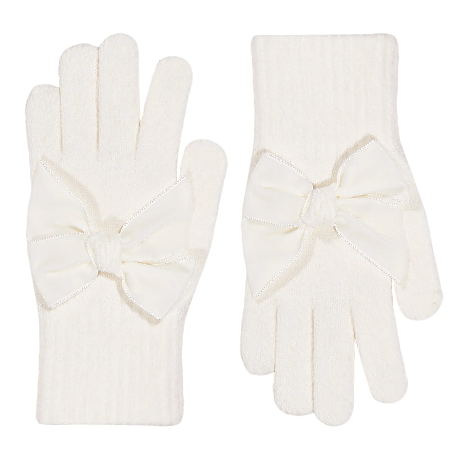 Condor Cream gloves with velvet bow