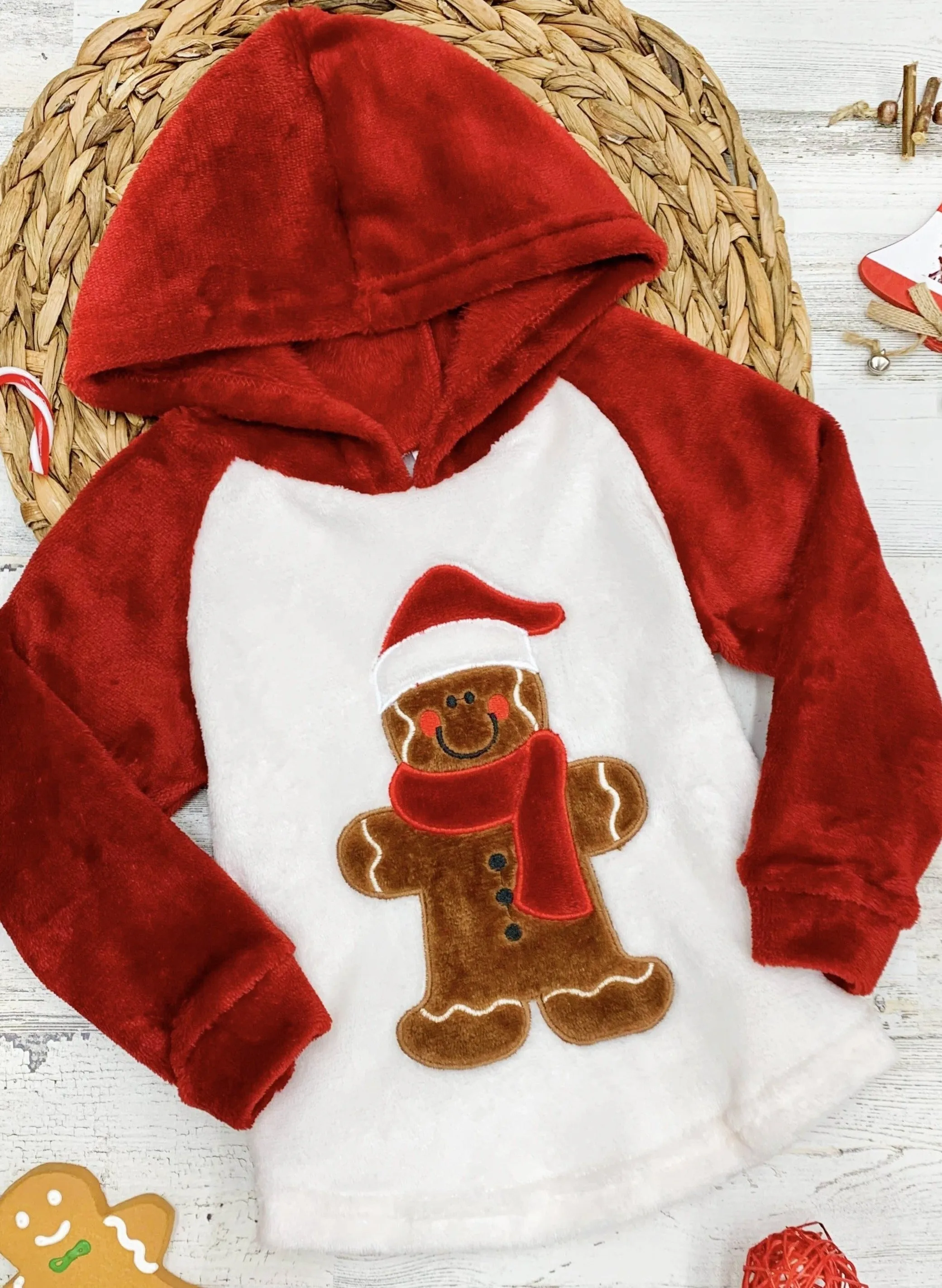 Cutest Gingerbread Fleece Raglan Holiday Hoodie