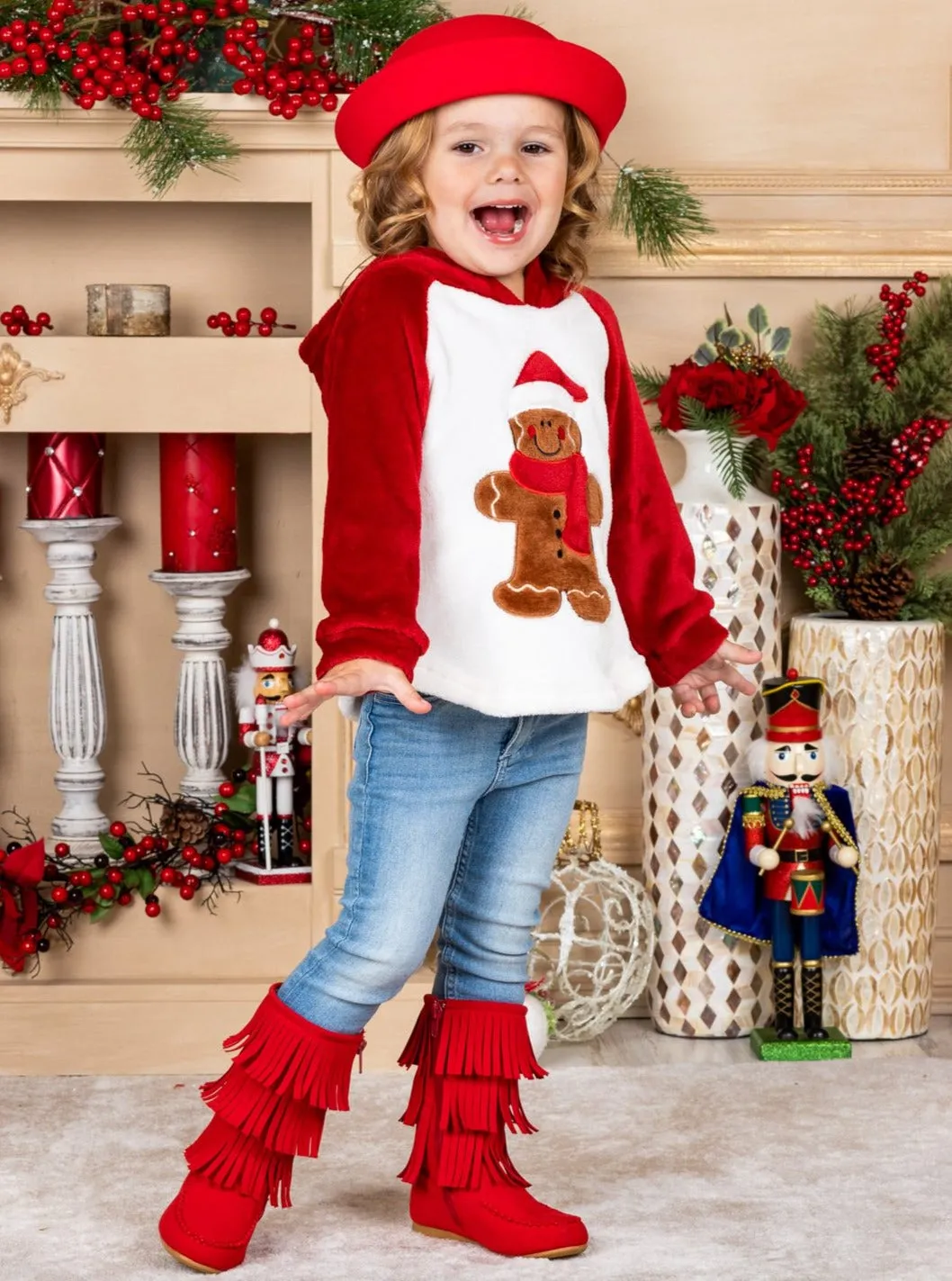 Cutest Gingerbread Fleece Raglan Holiday Hoodie