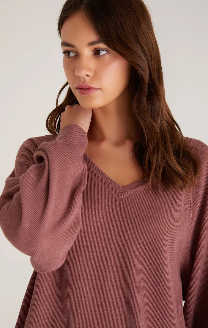 Frances Waffle Longsleeve Top