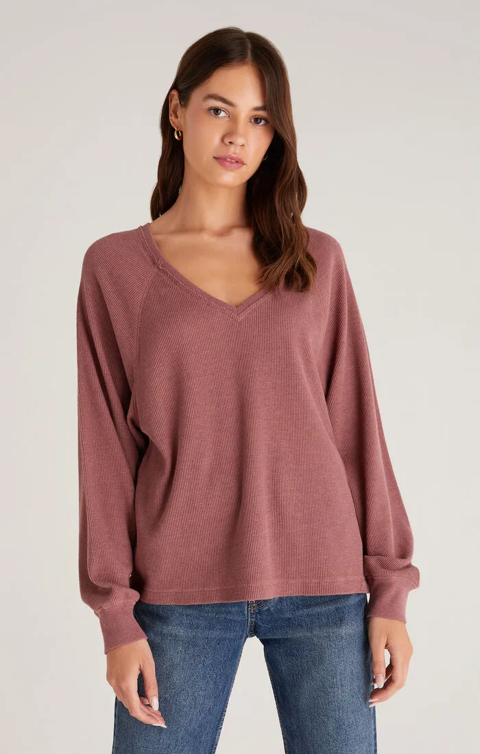 Frances Waffle Longsleeve Top