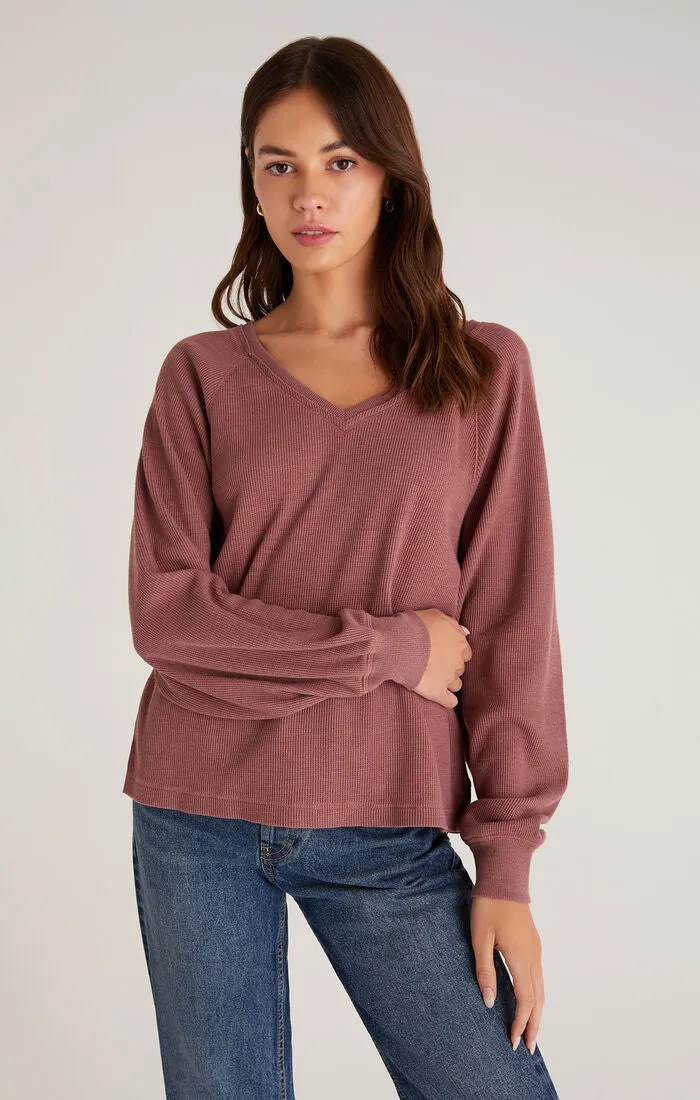 Frances Waffle Longsleeve Top