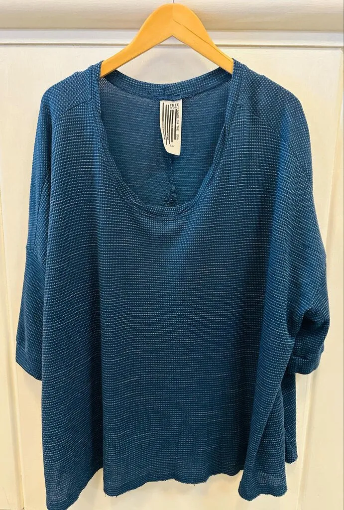 Free People Storyteller Oversized Thermal Top - Size Large