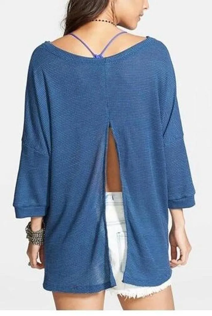 Free People Storyteller Oversized Thermal Top - Size Large