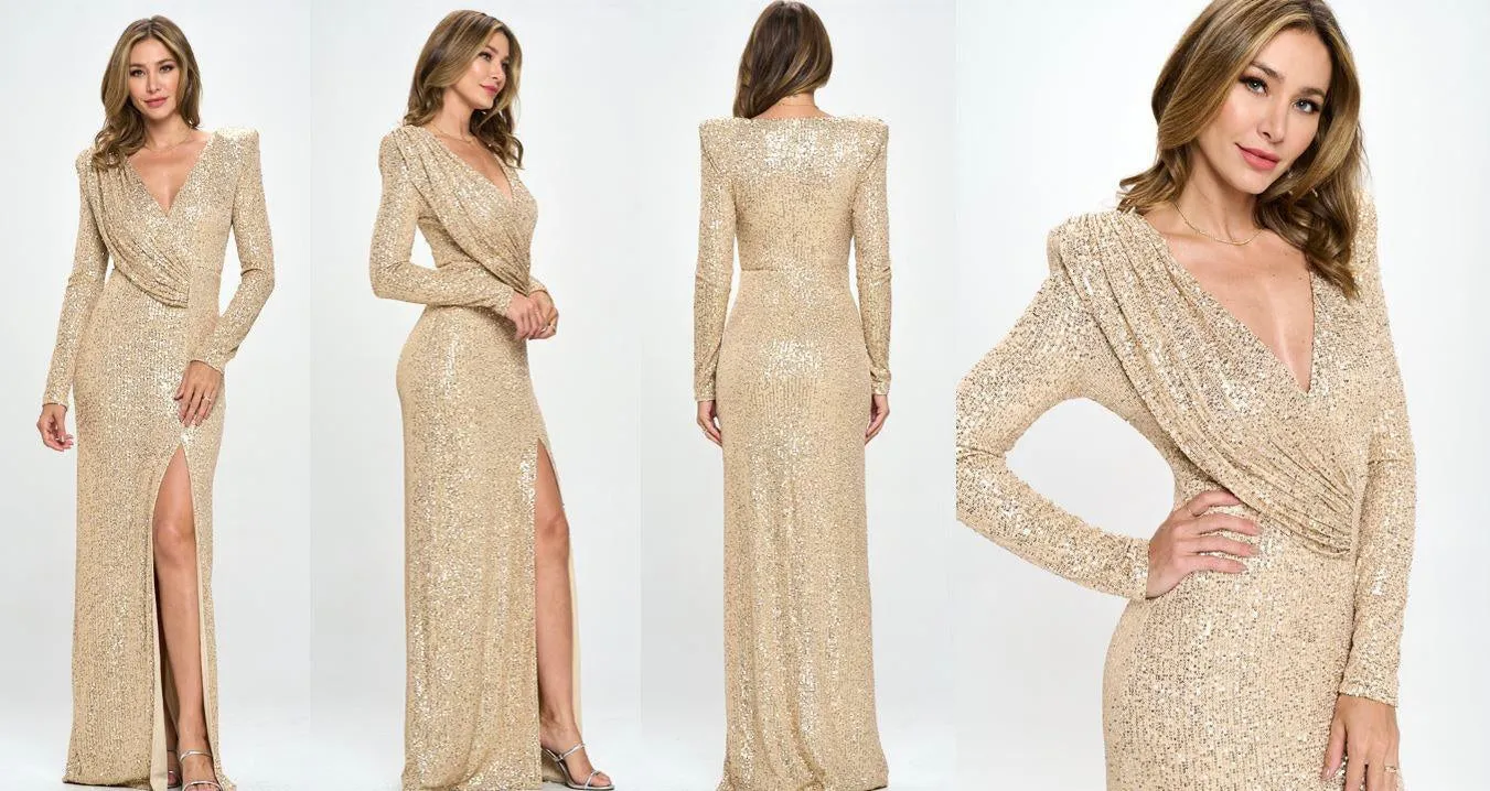 Gold Sequin Gown