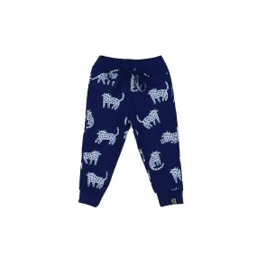 Kukukid Pocket Pants Berry Blue Cheetah - fleece