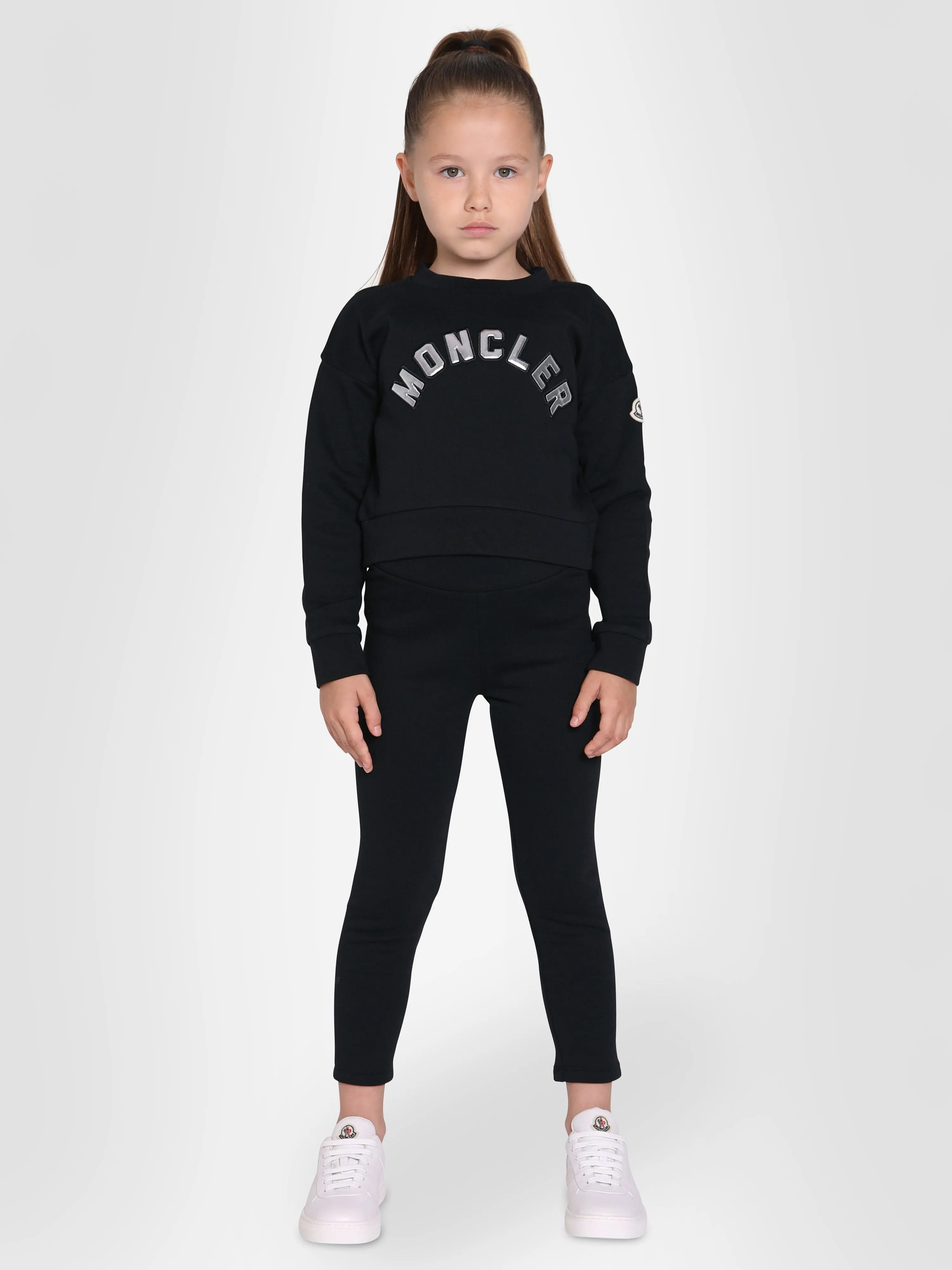 Moncler Enfant Girls Sweatshirt And Leggings Set in Black