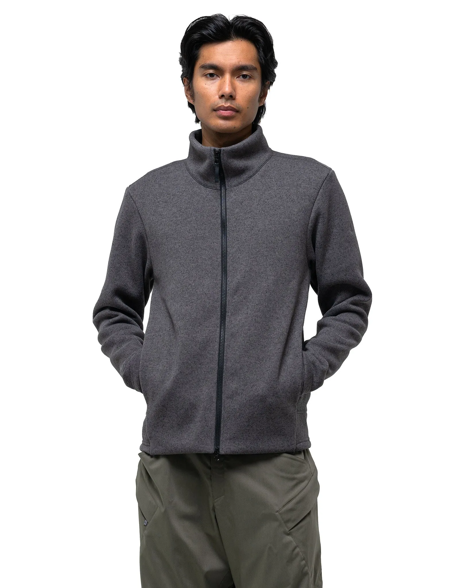 Poutnik Monk Full Zip Sweater Ash Grey Melange