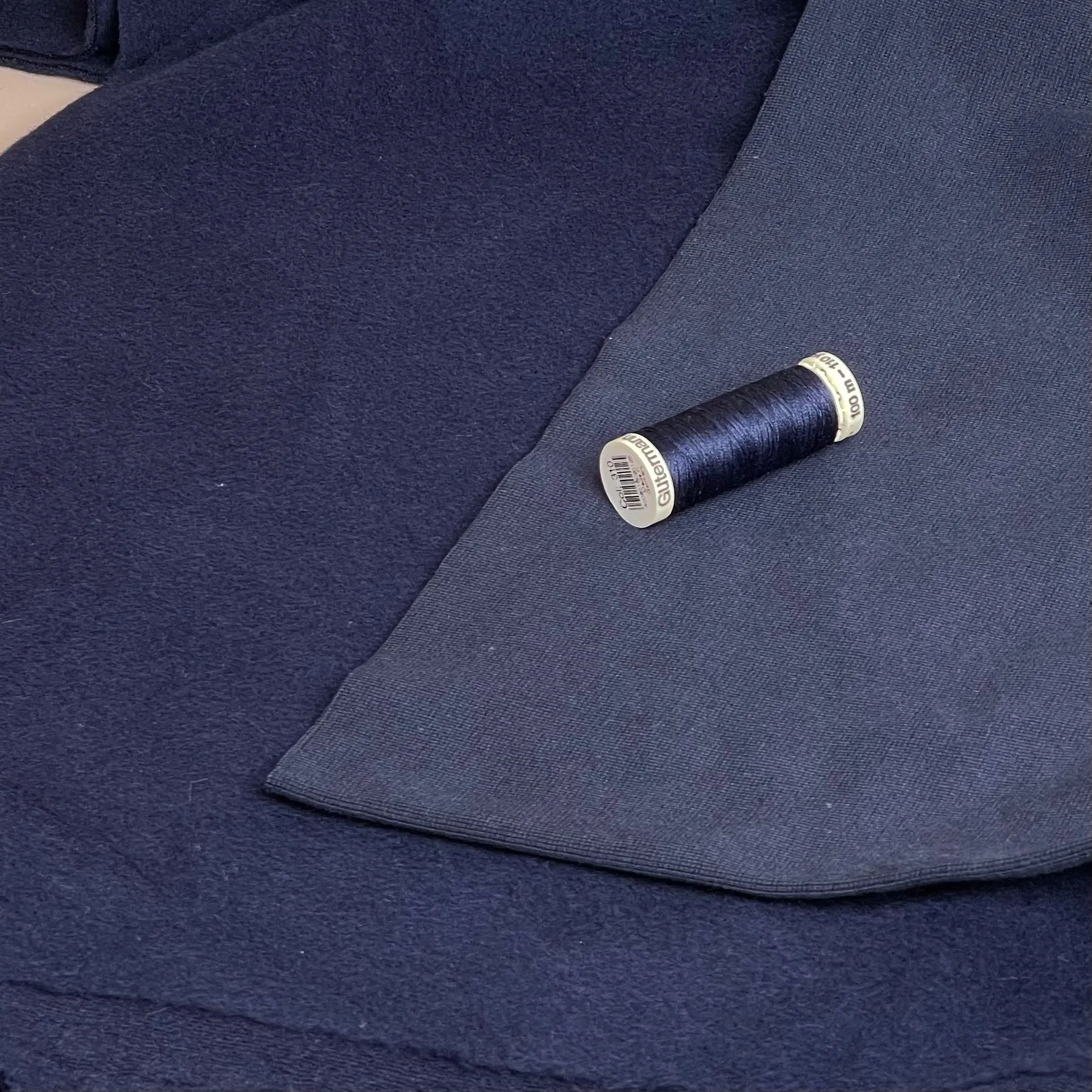 Pure Organic Cotton Fleece in Navy