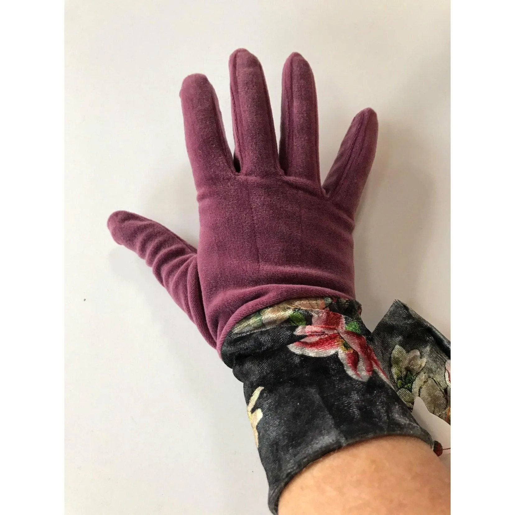 Repurposed up cycles recycled sweater into full finger gloves. Soft VELVET winter gloves stretch fit. Many colors or special order a color.