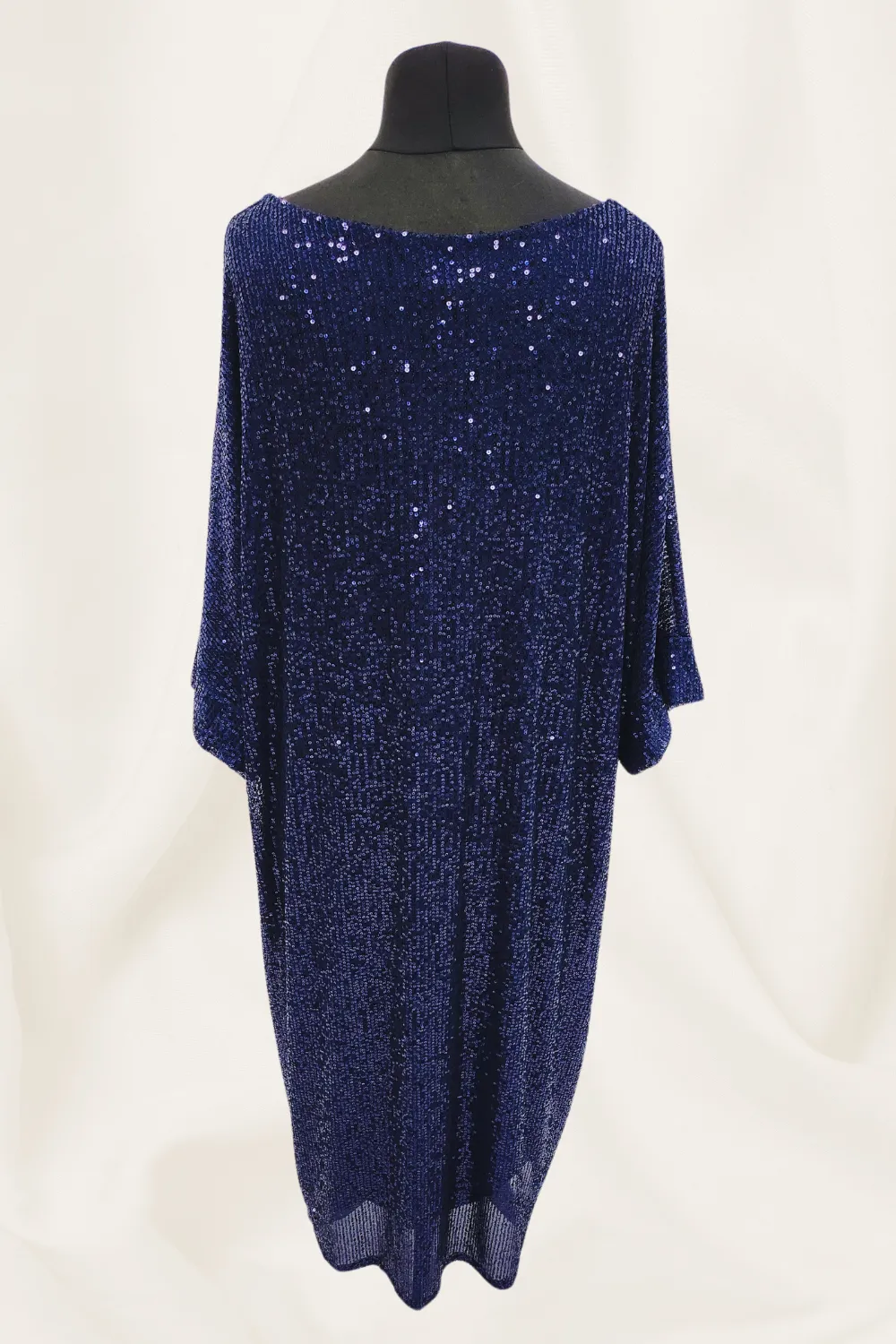 Round Neck Half Sleeve All Over Sequin Party Dress