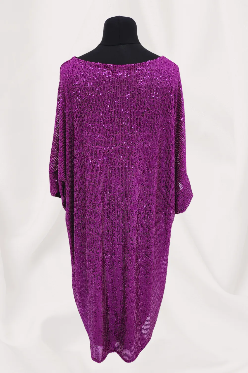 Round Neck Half Sleeve All Over Sequin Party Dress