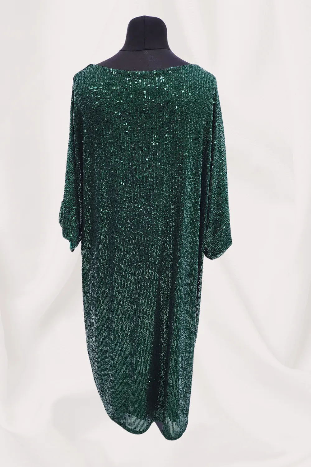 Round Neck Half Sleeve All Over Sequin Party Dress