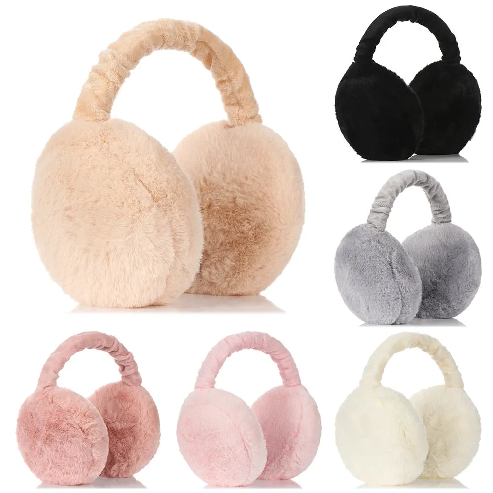 Soft Plush Ear Warmer Winter Warm Earmuffs for Women Men Fashion Solid Color Earflap Outdoor Cold Protection Ear-Muffs Ear Cover