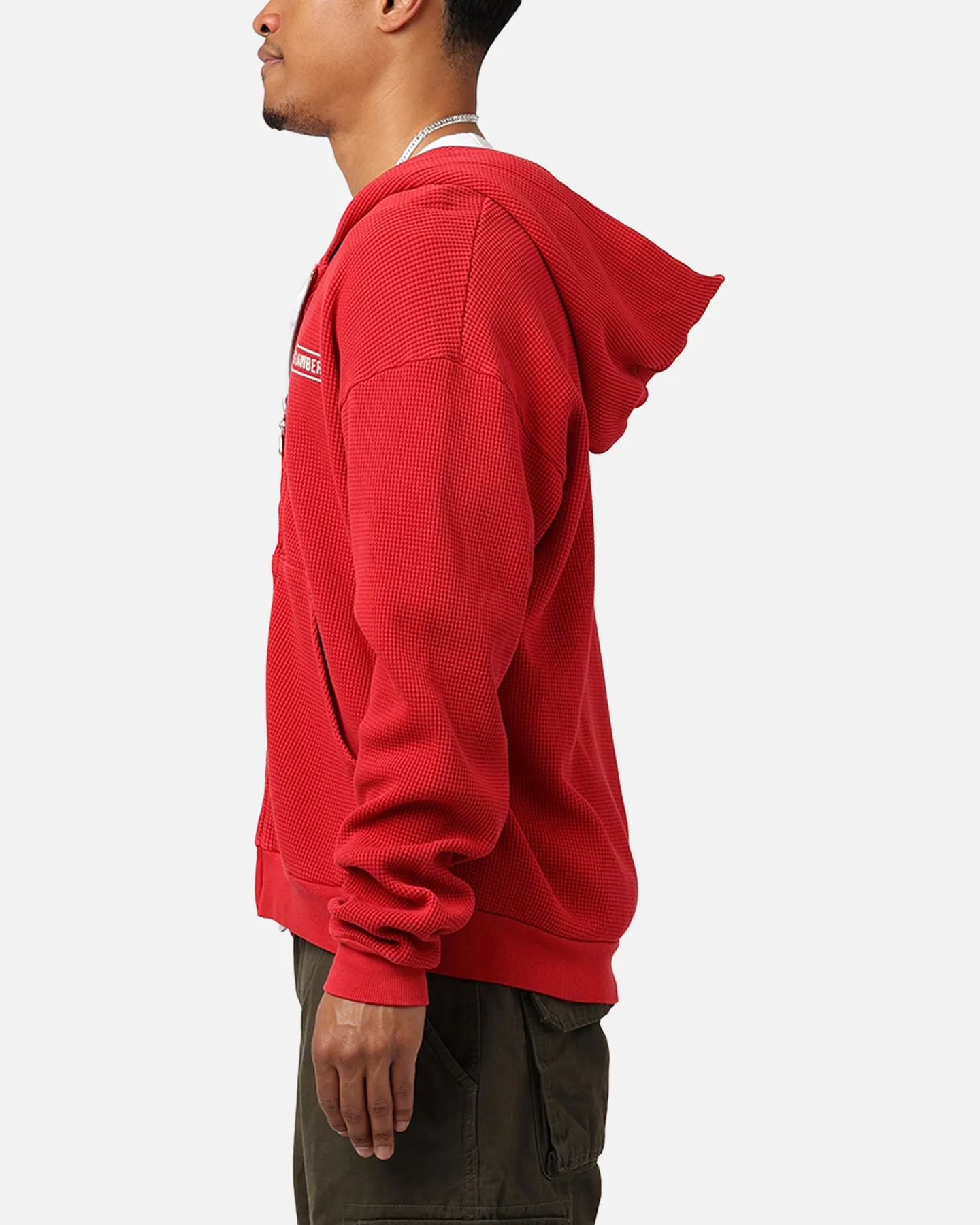 Strawberry Thermal Zip-Up Hoodie Red