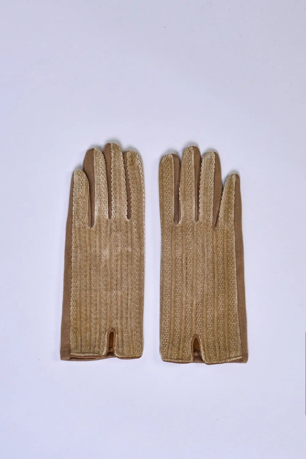 TEXTURED VELVET GLOVES