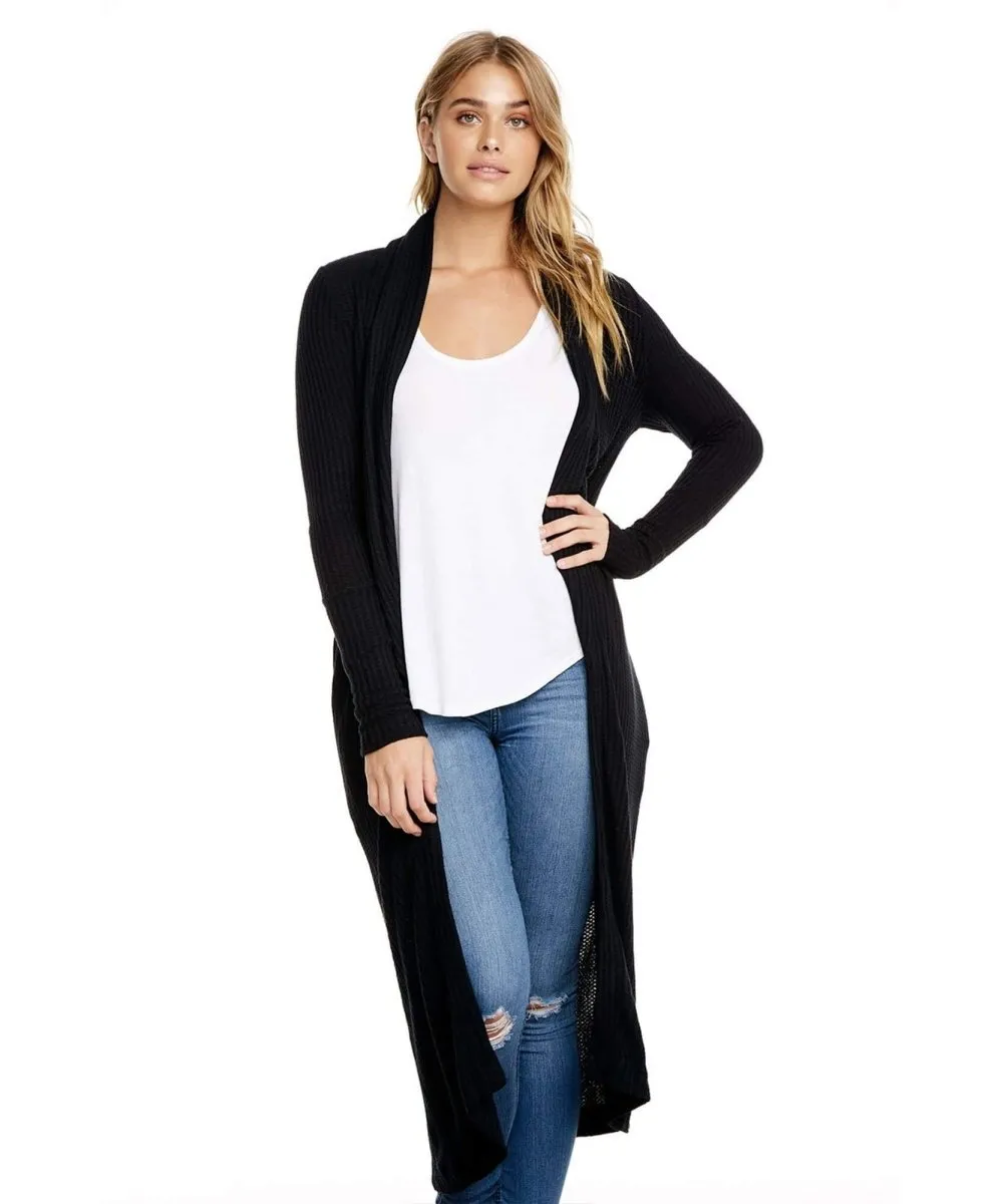 Thermal L/S Shawl Cardigan Black