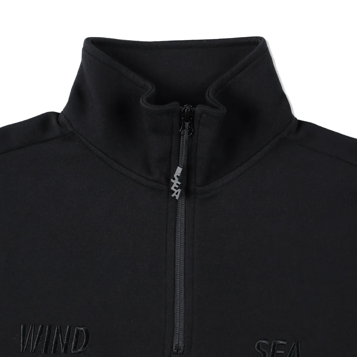 WDS-ES TECH BASIC HALF ZIP TOPS / BLACK_BASIC