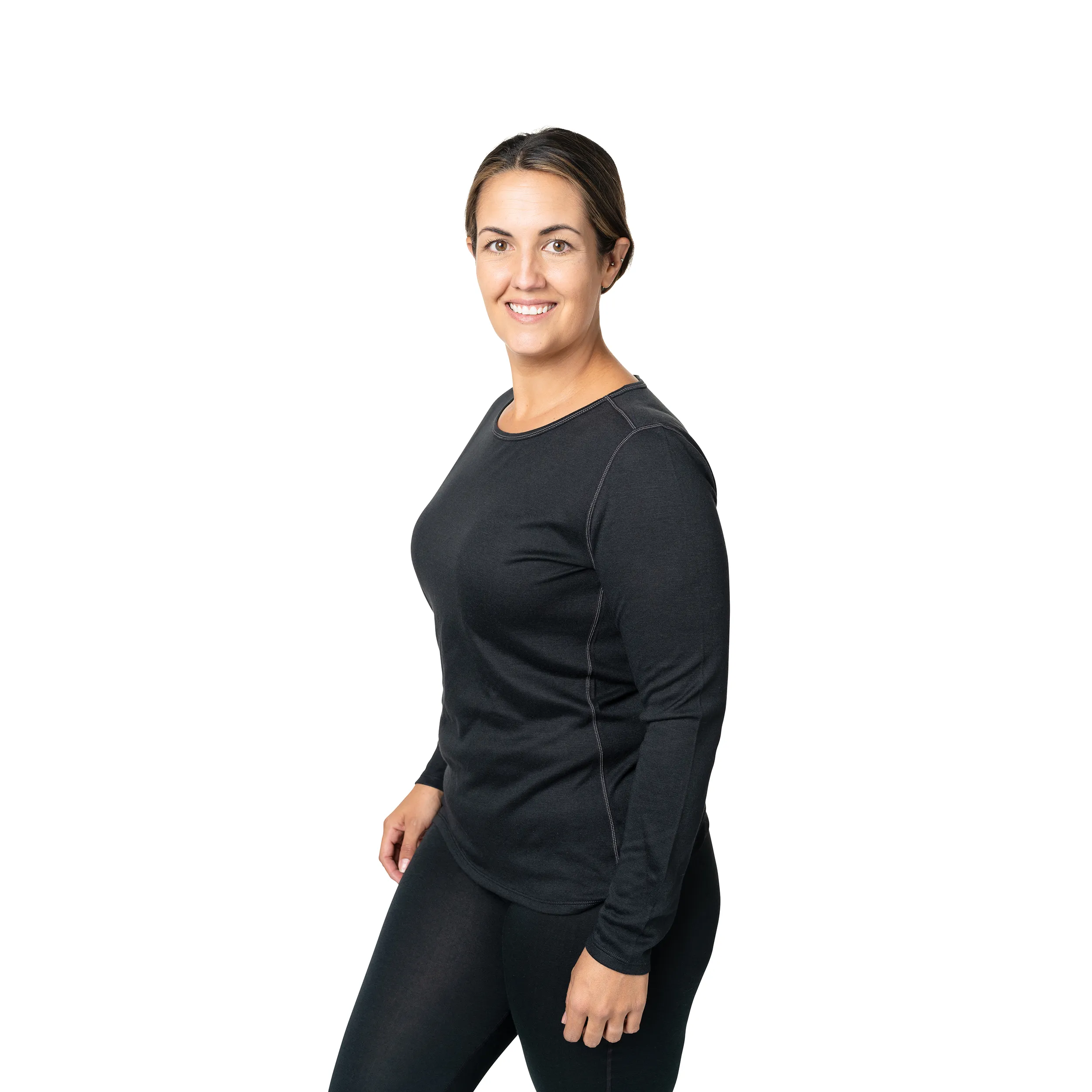 Women's Pepper Bi-Ply Crewneck - Black