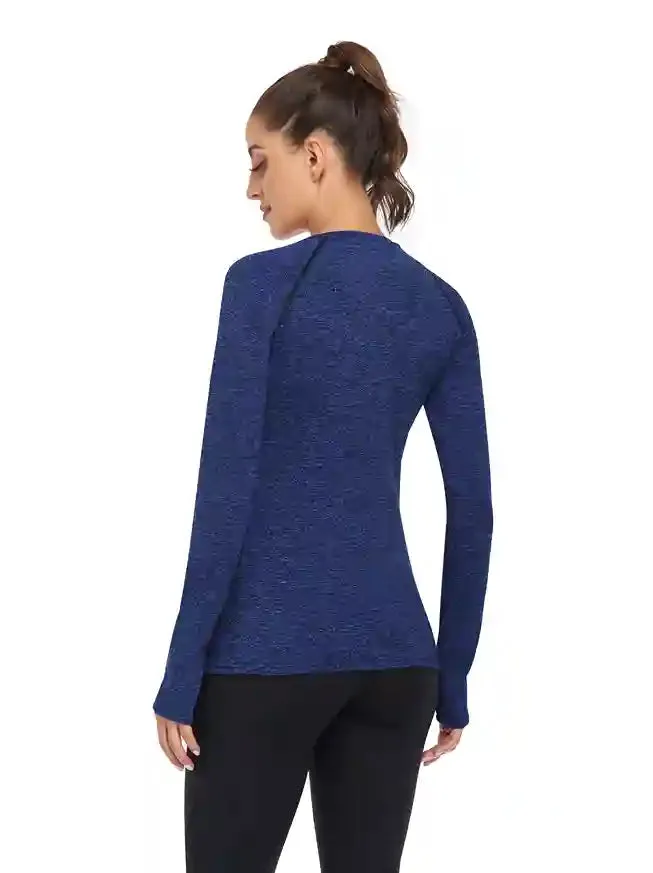 Women's V-neck Thermal Tops with Thumb Holes