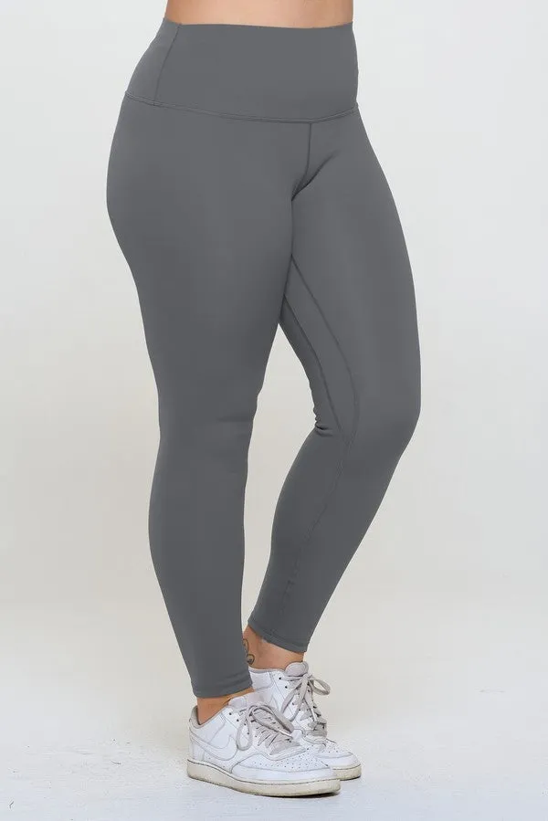 Yelete Fleece Lined High Waisted Leggings Gray